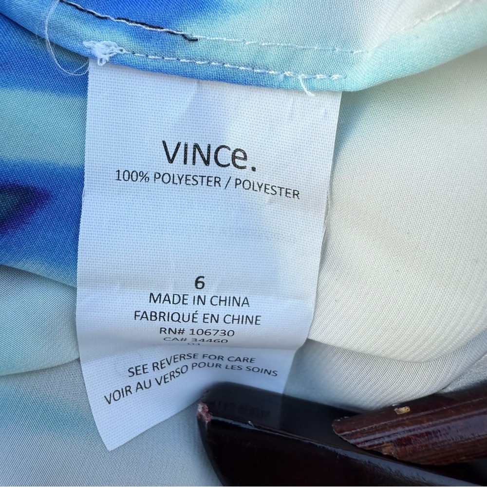 Vince Black Dress with Blue Accents Size 6 - Picture 6 of 7